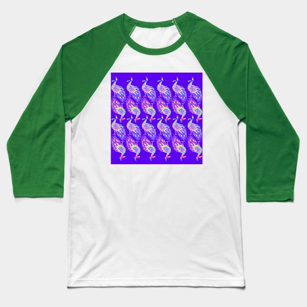 peacock led purple light rainbow ecopop pattern Baseball T-Shirt by jorge_lebeau